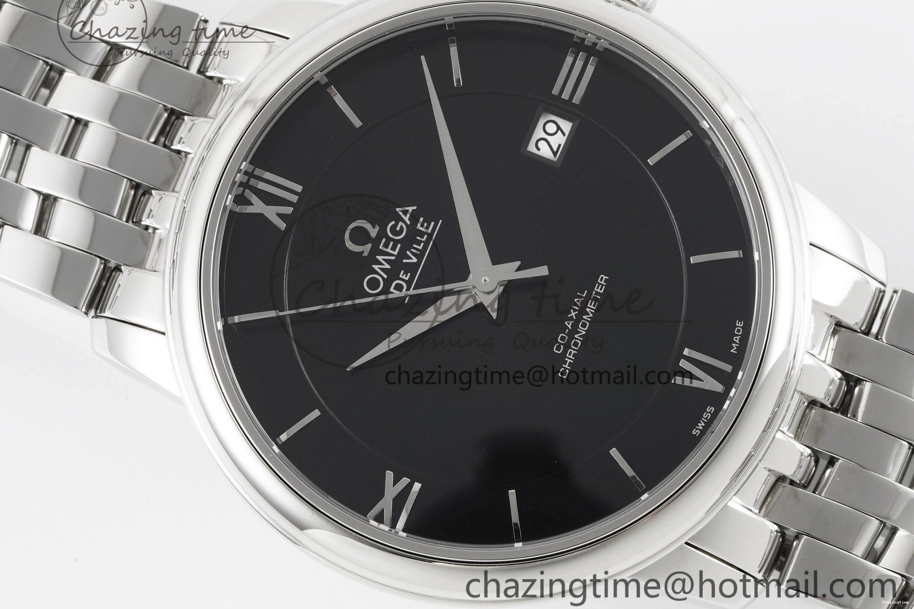 0502 De Ville SS TWF 1:1 Best Edition Black Dial on SS Bracelet MIYOTA Unisex 7835